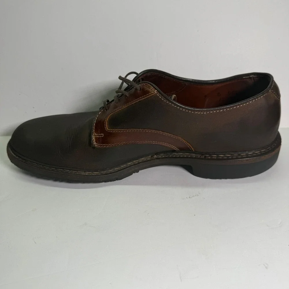 Allen Edmonds Berkshire Derby Shoes Mens 9 B Brown Leather Two Tone USA 4544